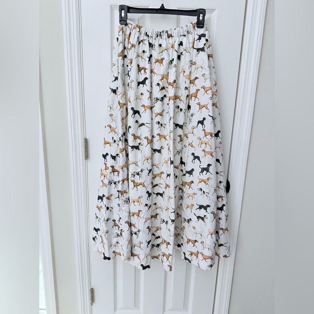 MAEVE Anthropologie dog print Jacie Maxi Skirt XS NWT
